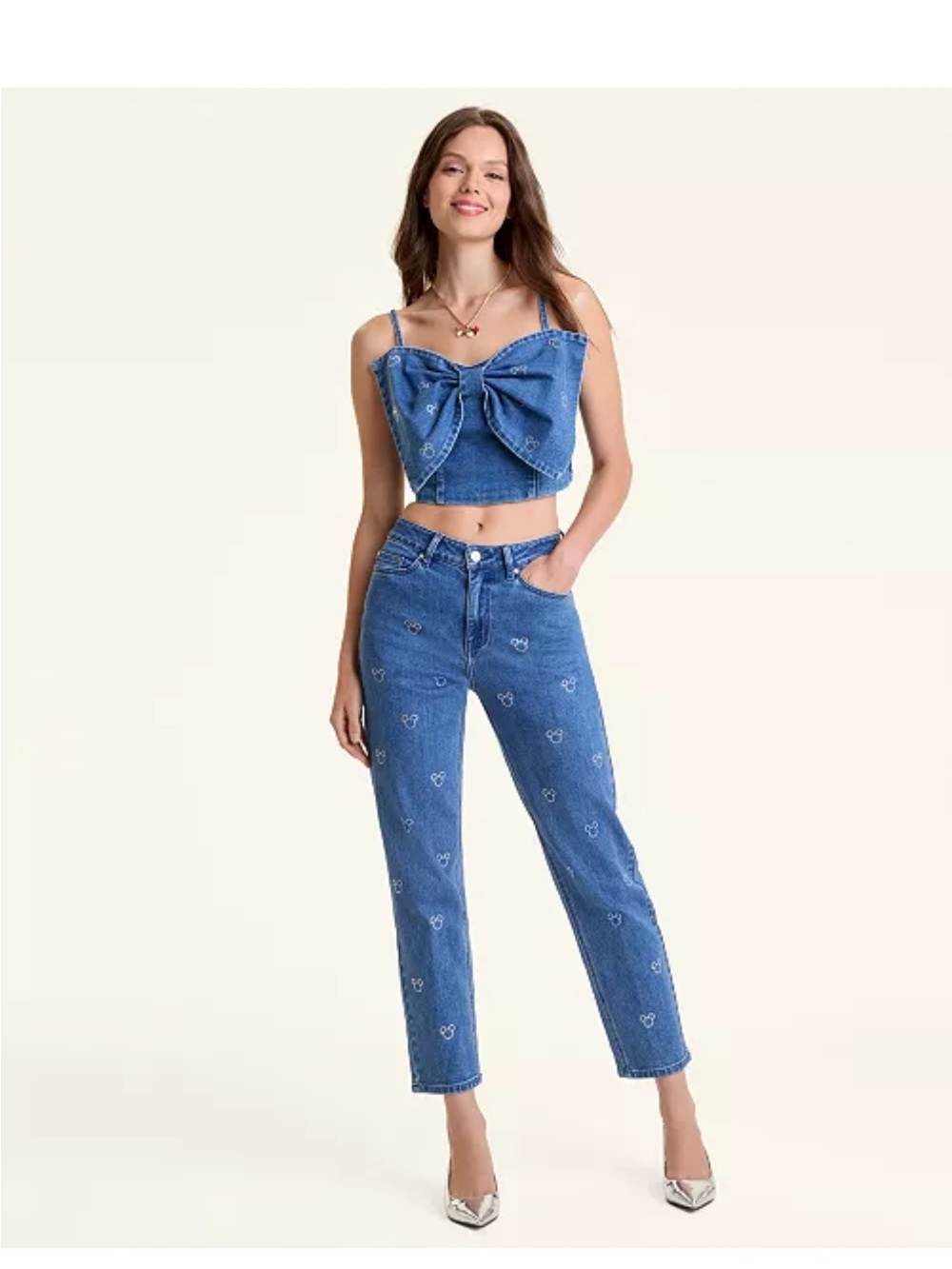 Disney x Macys Straight Legged Jeans with Swarovski Crystals Sz 12 NWT